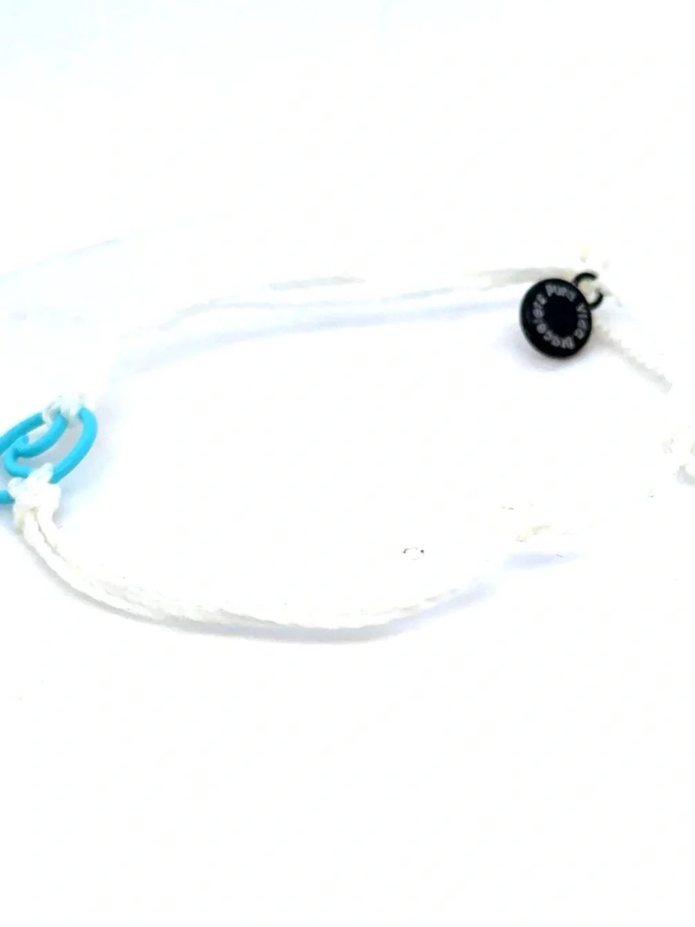 Pura Vida White Cord‎ Bracelet with Turquoise Wave Charm